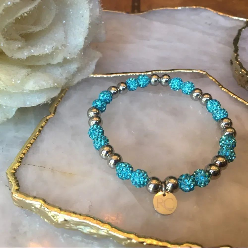 Bright Hot Baby Blue Rustic Cuff! - Picture 7 of 11